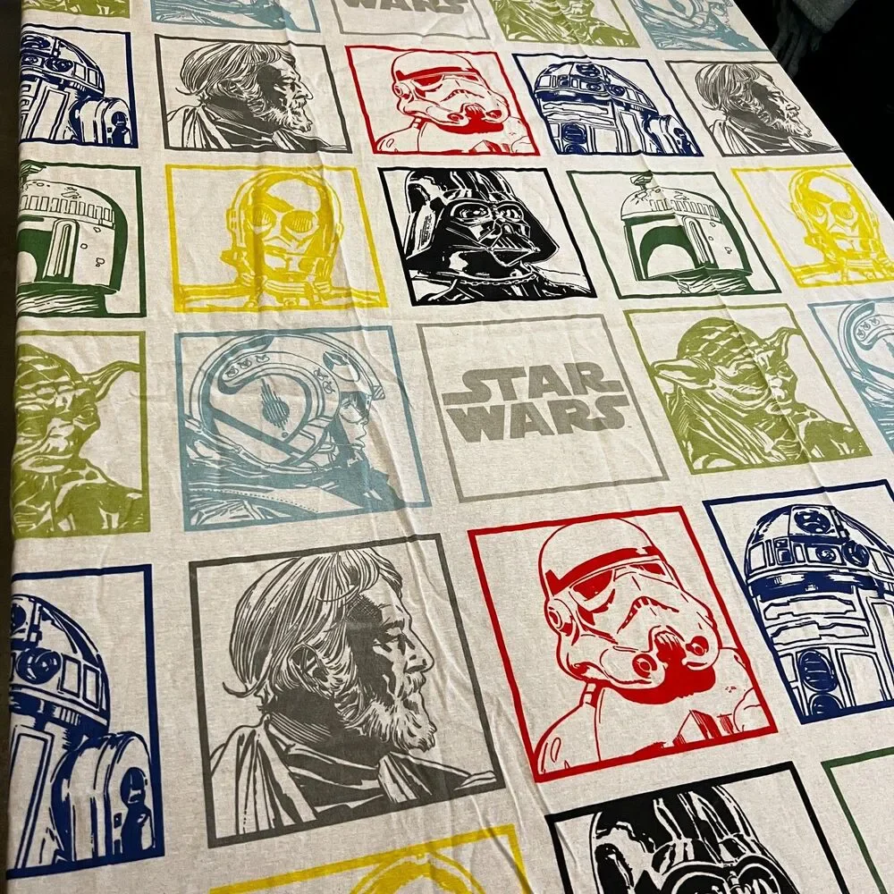 Star Wars Twin FLAT Sheet 60/40 VADER Trooper R2D2 C3PO vintage retro bed linen